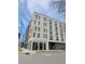Modern apartment building exterior with sleek design, large windows, and neat landscaping at 603 Inca St # 429, Denver, CO 80204