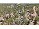 Aerial view displaying beautiful residences surrounded by a dense forest with winding roads at 11798 Ridge Rd, Golden, CO 80403