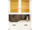Close up of an ornate built-in wet bar with decorative glass at 11673 W 28Th Ave, Lakewood, CO 80215
