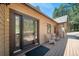Cozy back porch with Adirondack chairs, overlooking scenic backyard at 5846 S Pike Dr, Larkspur, CO 80118