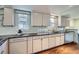 Well-lit kitchen featuring white cabinets, dark countertops, and stainless-steel appliances at 2039 S Corona St, Denver, CO 80210