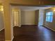 Finished basement with dark wood floors and ample storage at 560 Hampstead Ave, Castle Rock, CO 80104