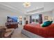Inviting primary bedroom boasts plush carpets, tray ceiling, and en-suite bath at 24432 E Tennessee Pl, Aurora, CO 80018