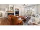 Cozy living room featuring a fireplace, large TV, and comfortable seating, perfect for relaxing at 3751 W 136Th Ave # S3, Broomfield, CO 80023