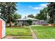 Backyard featuring a lush lawn, mature trees, a garden area, and a storage shed for outdoor convenience at 6755 W 45Th Ave, Wheat Ridge, CO 80033