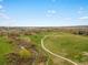 Wide aerial view of a green area with walking paths and stream at 13041 Reata Ridge Dr, Parker, CO 80134