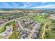 An aerial view shows this neighborhood's convenient location near parks, sports fields, and green spaces at 1388 Castle Creek Cir, Castle Rock, CO 80104