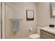 Neutral bathroom with granite countertop and shower at 2641 S Magnolia St, Denver, CO 80224