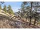 Yard featuring a rustic fence and mature trees at 6057 Red Hill Rd, Boulder, CO 80302