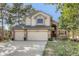 Charming two-story home with a three car garage, brick accents, manicured lawn and mature trees at 25875 Buffalo Ln, Golden, CO 80401
