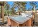 Enjoy this relaxing hot tub nestled in a private outdoor space at 25875 Buffalo Ln, Golden, CO 80401