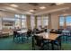 Bright meeting room with tables, chairs, and large windows offering natural light and views at 3701 Arapahoe Ave # 318, Boulder, CO 80303