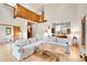 Spacious living room with wood floors and plenty of seating at 8851 Blue Creek Rd, Evergreen, CO 80439