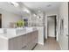 Modern bathroom with double vanity, vessel sinks, and glass-enclosed shower for a spa-like experience at 3885 Vrain St, Denver, CO 80212
