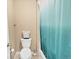 Cozy bathroom with standard toilet, shower curtain, and neutral tones, creating a tranquil and private space at 7265 S Millbrook Ct, Aurora, CO 80016