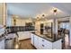 Modern kitchen with white cabinets, granite island, and stainless steel appliances at 5760 S Geneva St, Greenwood Village, CO 80111