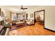 Spacious living room with parquet wood floors, classic decor, and an open layout at 963 N Logan St # 2, Denver, CO 80203
