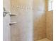 This walk-in shower features floor-to-ceiling tile and corner shelving at 3727 Starry Night Loop, Castle Rock, CO 80109