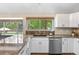 Bright kitchen with granite countertops, stainless steel dishwasher, and view of the landscaped backyard at 10694 E Dorado Ave, Englewood, CO 80111
