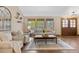 Bright living room with hardwood floors, neutral furniture, large windows, and stylish decor at 10694 E Dorado Ave, Englewood, CO 80111