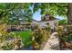 Lush backyard with mature trees, vibrant gardens, and a green lawn, perfect for outdoor enjoyment at 3016 N Franklin St, Denver, CO 80205