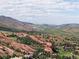 Picturesque aerial view of mountain vistas and luxury homes nestled among the red rock formations at 6170 Falcon Ln, Morrison, CO 80465