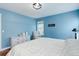 Inviting bedroom featuring a comfortable bed, soft lighting, and tranquil blue walls for a peaceful ambiance at 11420 E 1St Ave, Aurora, CO 80010