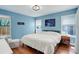Comfortable bedroom with a bed, natural light, and soothing blue walls perfect for relaxation at 11420 E 1St Ave, Aurora, CO 80010