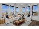 Bright living room with large windows offering outdoor views and comfortable seating arrangements with a coffee table at 10864 Lyric St, Lone Tree, CO 80134