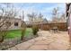 Backyard patio with stone pavers and a garden area at 3445 N Clay St, Denver, CO 80211