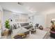 Finished basement with a comfortable sectional couch, modern lighting, and neutral decor at 1765 Xenia St, Denver, CO 80220