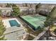 Aerial view of the community pool and tennis courts at 3471 S Ammons St # 12-6, Lakewood, CO 80227