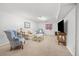 Finished basement with carpet, sofa and tv at 2871 Humboldt Cir, Longmont, CO 80503