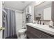 Bathroom featuring a neutral paint scheme, shower and single sink vanity at 2871 Humboldt Cir, Longmont, CO 80503