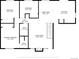 A detailed floor plan of the main floor showcasing the layout of the bedrooms, kitchen, living room, and bathrooms at 2871 Humboldt Cir, Longmont, CO 80503