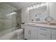 Bathroom showcasing a glass-enclosed shower, marble countertop, and modern fixtures at 1366 Killington Ct, Evergreen, CO 80439