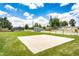 Large backyard with a concrete slab for a shed or sport court at 1853 Burton St, Strasburg, CO 80136