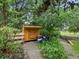 Backyard shed and wooded area with privacy fence and potential for versatile outdoor use at 280 E 11Th Ave, Broomfield, CO 80020