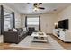 Comfortable living room featuring a plush couch and stylish decor at 6670 Hooker St, Denver, CO 80221