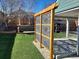 Beautifully landscaped backyard with modern privacy screen, gazebo and artificial turf at 9011 Sandpiper Dr, Longmont, CO 80504