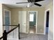 Hallway with carpet floors providing access to the bathroom and bedrooms at 9011 Sandpiper Dr, Longmont, CO 80504
