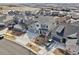 Aerial view of a well-planned neighborhood with manicured lawns and diverse home styles, showcasing curb appeal at 20223 Terrace View Dr, Parker, CO 80134