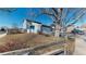 Light blue two-story home with attached garage, framed by a large tree and a wooden fence at 7103 Depew Ct, Arvada, CO 80003