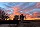 Scenic landscape view of trees under an orange and pink sunset sky at 18128 Sage Brush Way, Brighton, CO 80603