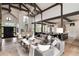 Spacious living room features high ceilings, exposed beams, and an open layout at 44 N Big Meadow Trl, Franktown, CO 80116