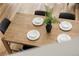 Overhead view of dining table set with plates and bowls with a fern centerpiece at 2515 N Gaylord St, Denver, CO 80205