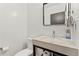 Contemporary bathroom featuring a sleek sink, modern fixtures, and minimalist design for a clean and sophisticated look at 3657 Pecos St, Denver, CO 80211