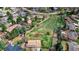 An aerial shot of the property and large backyard at 6196 S Rosewood Dr, Littleton, CO 80121