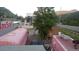 Property's backyard featuring RV, storage, shed, landscaping and a view of the highway at 427 Idaho St, Idaho Springs, CO 80452