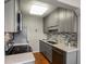 Updated kitchen features stainless steel appliances, white quartz countertops, and backsplash at 1130 N N Pennsylvania St # 306, Denver, CO 80203